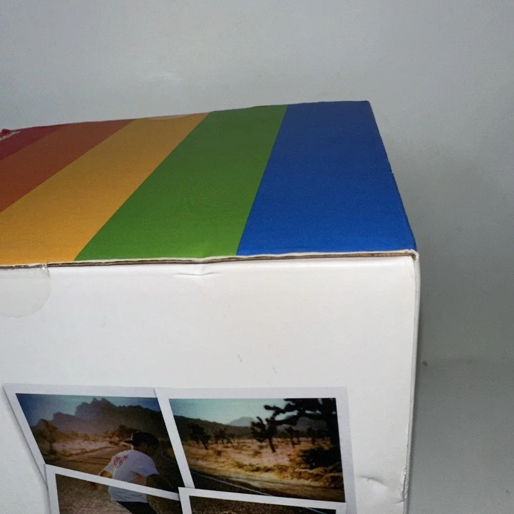 Polaroid Lab Camera Brand New In Box White With Small Rainbow Stripes In Front